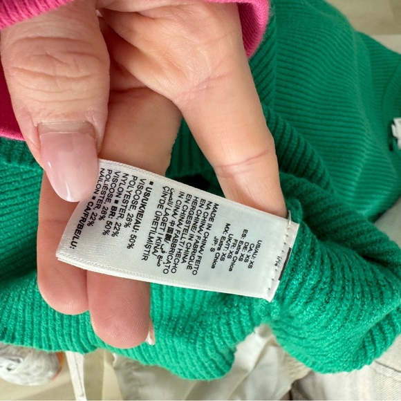 The Drop SET Alice CrewNeck top Slit Ribbed Pullover Sweater shorts jade kelly - Picture 2 of 8